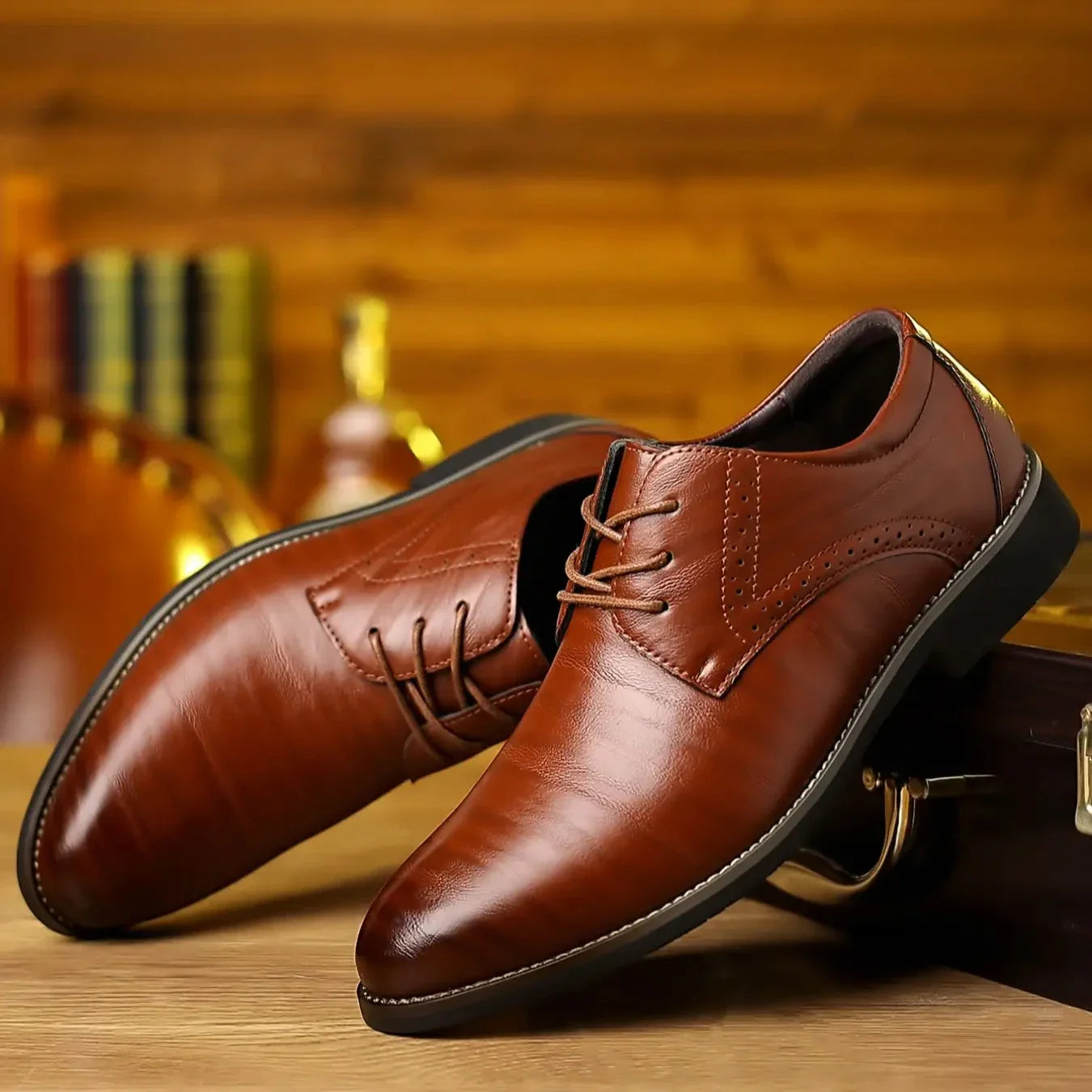 jiaabc A pair of men's fashionable and versatile formal shoes, leather shoes