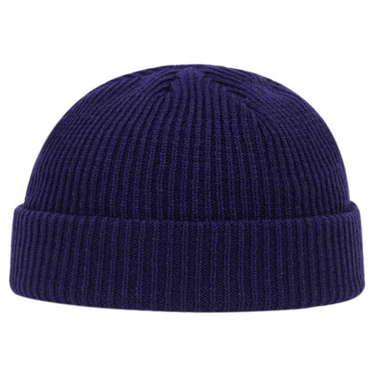 jiaabc Autumn Winter Melon Cap Men women Knitted Hat Beanie Skullcap Sailor Caps Cuff Short Brimless Retro Navy Style Hats casquette