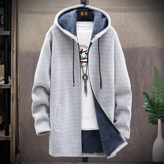 jiaabc Autumn and Winter New Classic Fashion Medium Length Coat Men's Casual Loose Thickened Warm High-Quality Large Size Sweater