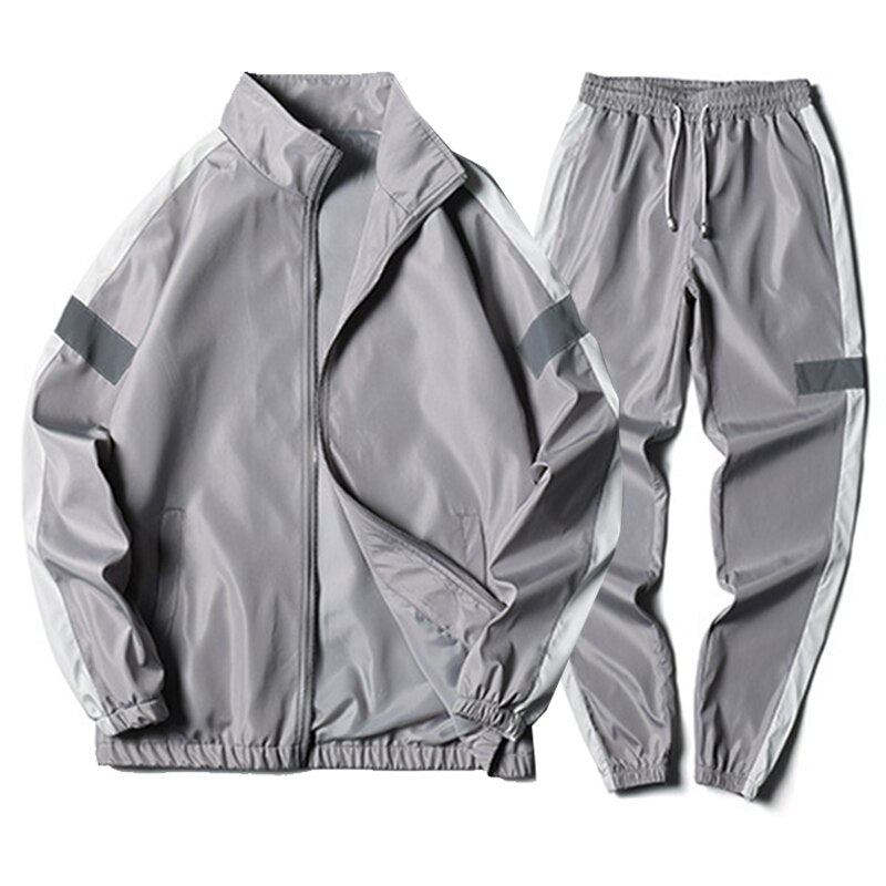 jiaabc Men Tracksuit Casual Set Male Joggers Hooded Sportswear Jackets+Pants 2 Piece Sets Hip Hop Running Sports Suit 5XL