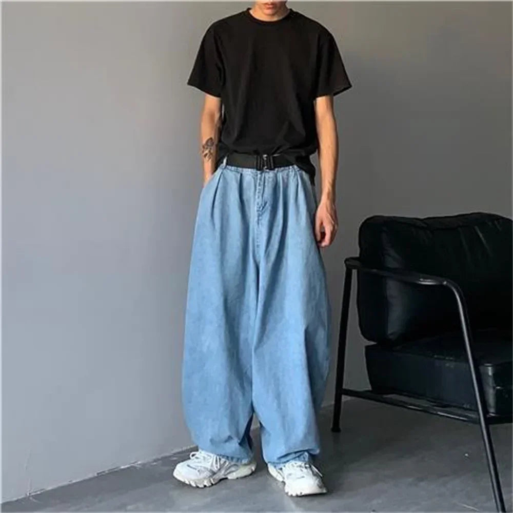 3XL Wide Leg Cargo Pants 2024 Streetwear Baggy Jeans New Spring Summer Men Trousers Korean Fashion Loose Straight Brand Clothing