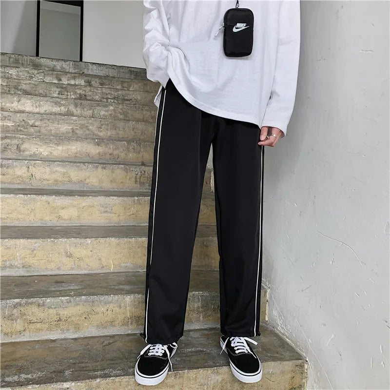 Black Casual Pants Men Fashionable Oversized Sports Pants Men Streetwear Hip-hop Loose Wide Leg Pants Mens Joggers Trousers