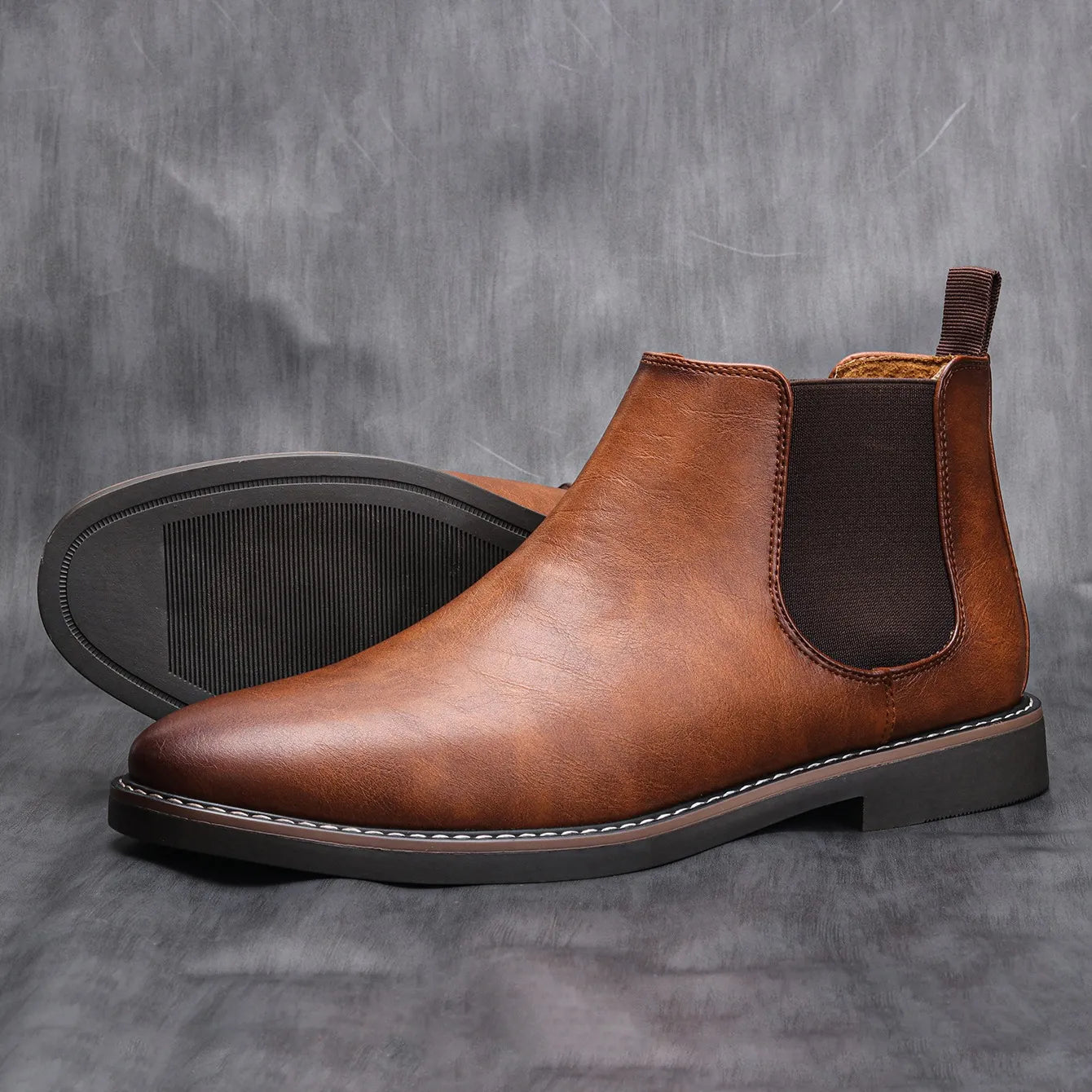 jiaabc 40~46 Men Chelsea Boots Brand Retro Comfortable Fashion Men Boots