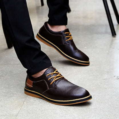 jiaabc New Spring Autumn Fashion Men Shoes Men Leather Oxfords Shoes Casual Lace-up Formal Business Wedding Dress Shoes Big Size 38-48