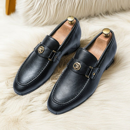 jiaabc New Wedding Shoes for Men Loafers Round Toe Solid Slip-On Business Formal Shoes Size 38-47 Free Shipping Mens Dress Shoes