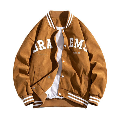 jiaabc  Fashion Baseball Uniform New Men's Jacket Quality Hip-hop Retro Student  Academic Style Embroidery Loose Casual Couple Coat