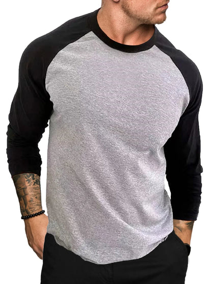 jiaabc Casual Fashion Streetwear Long Sleeve T-shirt Men Woman Fitness Raglan Sleeves Tee Shirt Male Tops Spring Autumn Clothing