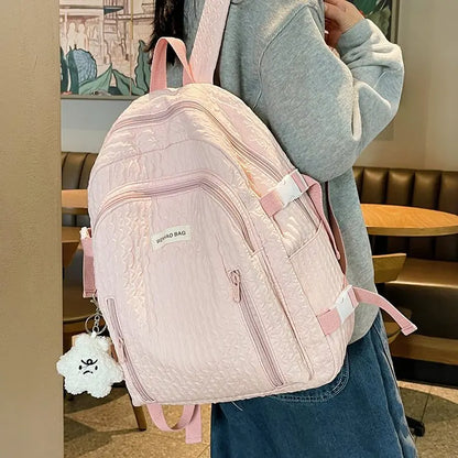 2024 New Backpack Women's Korean Simple Large Capacity Student backpack Wholesale Leisure Lightweight Backpack  school bags