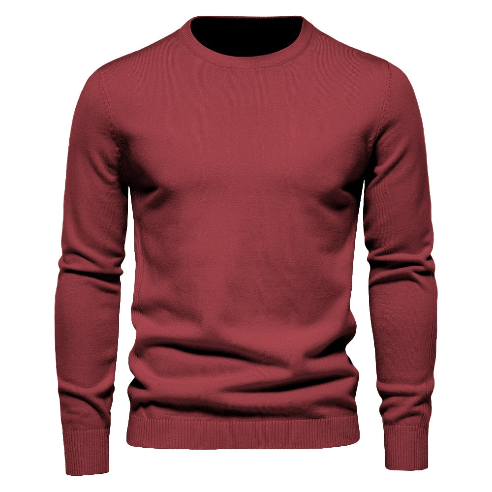 jiaabc New Winter Thickness Pullover Men O-neck Solid Color Long Sleeve Warm Slim Sweaters Men Men's Sweater Pull Male Clothing