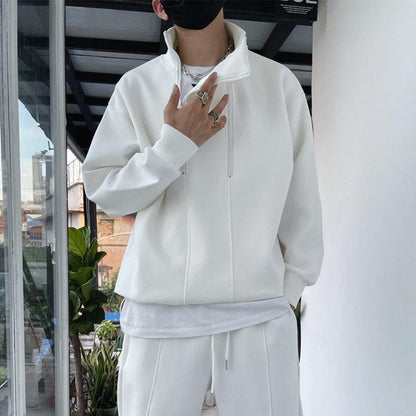 jiaabc jiaabc 2023 Autumn Winter Tracksuit Two Piece Sets Hip Hop Men Pant Sports Wear Fashion Clothing Solid Color Sweatsuit Jogging Suit