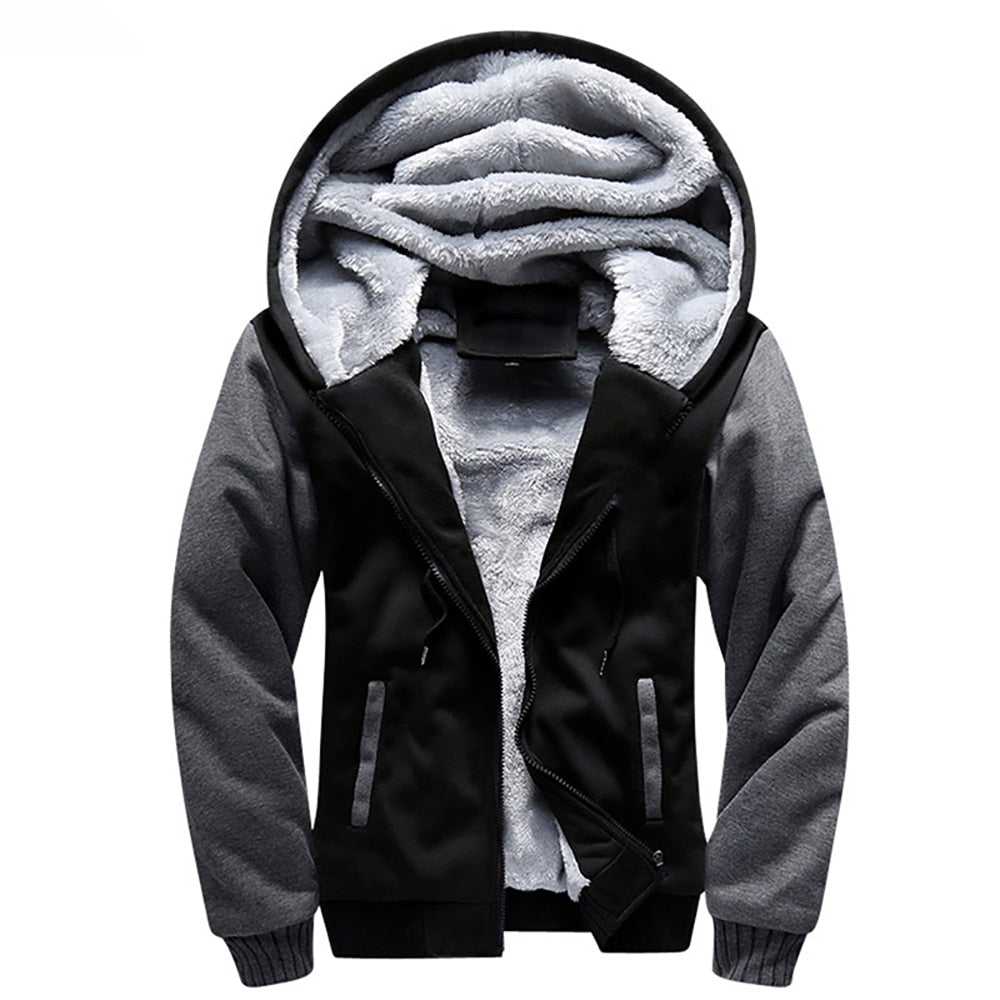 jiaabc Men's Fleece Jacket Camouflage Thicken Jackets Hooded Coat Winter Long Sleeve Down Coats Casual Streetwear Men's Hoodies