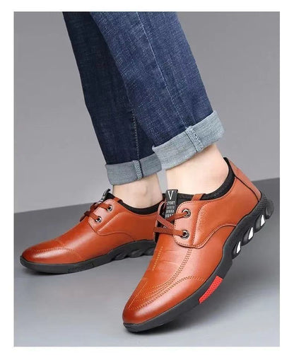 jiaabc Dropshipping Men's Casual Leather Shoes Spring Men's Shoes Silp on Work Shoes Male Soft Non-slip Loafers Summer Flat Shoes 2023