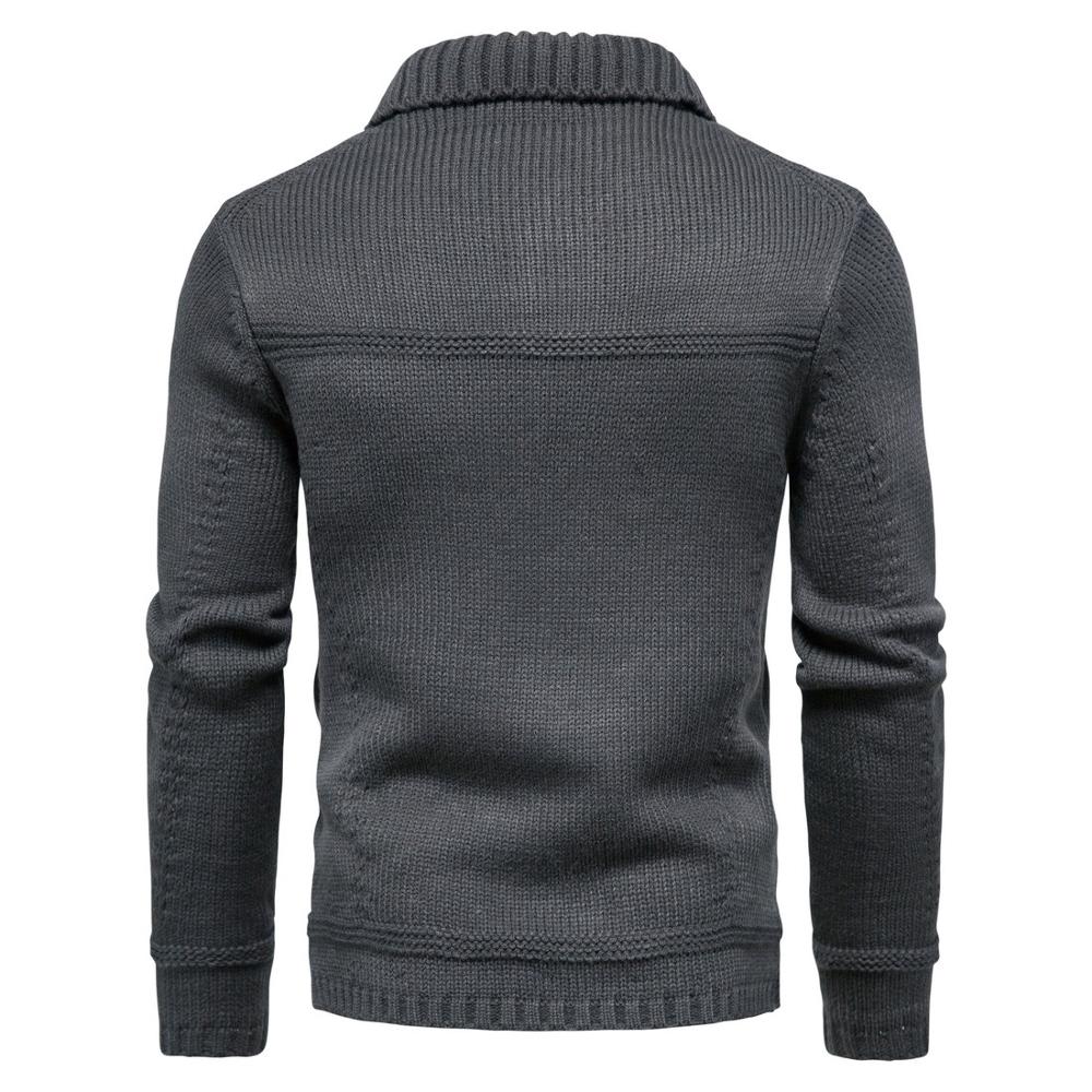 Men's Knitted Sweater Jacket Warm and Thicker In Winter Long Sleeve Cardigan Wool Men's Lapel Workwear Cardigan Outer Sweater