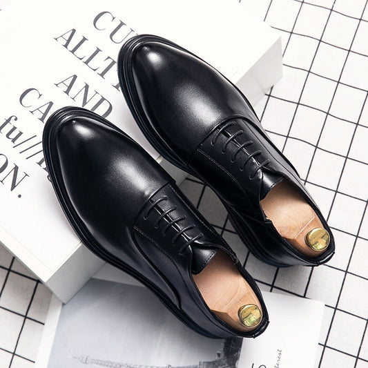 jiaabc Business Formal Leather Shoes Men Autumn Men Shoes Low-top Solid Wedding Shoes Color Fashion Oxford Pointed Office Shoes