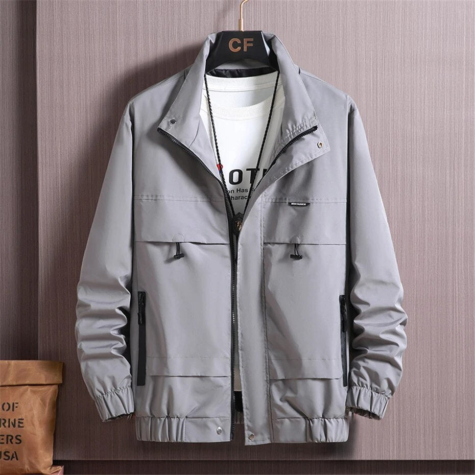 jiaabc Plus Size 10XL Jacket Men Autumn Fashion Casual Black Jackets Coats Male Big Size 10XL Outerwear