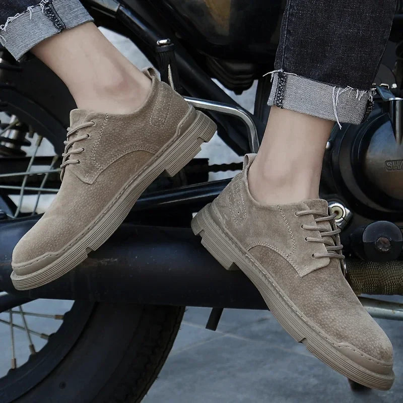 jiaabc Casual leather men's shoes breathable suede men's oxford shoes hot selling flats low top casual shoes 37-45