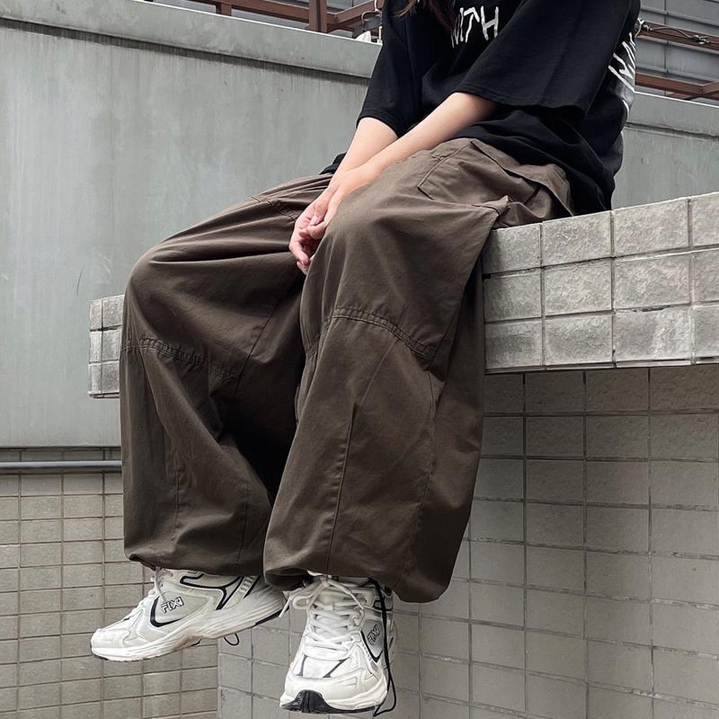 jiaabc Vintage Baggy Cargo Pants Men Cotton Wide Leg Trousers Male Oversize Retro Loose Casual Japanese Streetwear Hip Hop