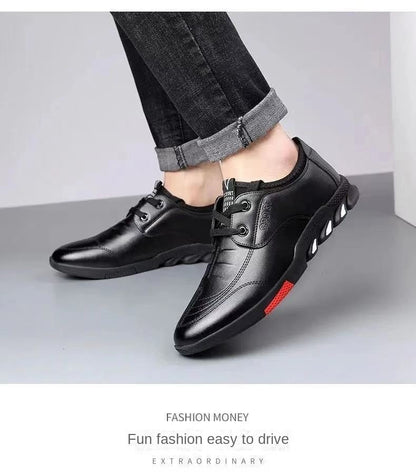 jiaabc Dropshipping Men's Casual Leather Shoes Spring Men's Shoes Silp on Work Shoes Male Soft Non-slip Loafers Summer Flat Shoes 2023