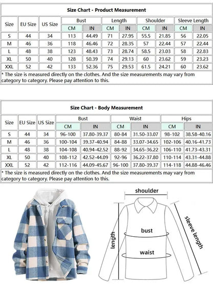 jiaabc Checked Plaid Colorblock Jacket Woolen Turn Down Collar Coat Winter Unisex Streetwear Warm Outerwear with Pocket