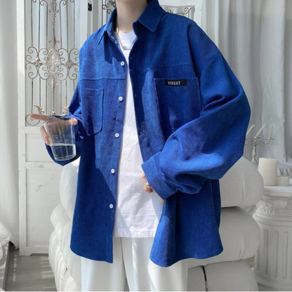 jiaabc Autumn New Men's Soft Corduroy Long Sleeve Shirts Korean Shirt Woman Fashion Casual Oversize 5xl Shirt Coat Quality Clothing