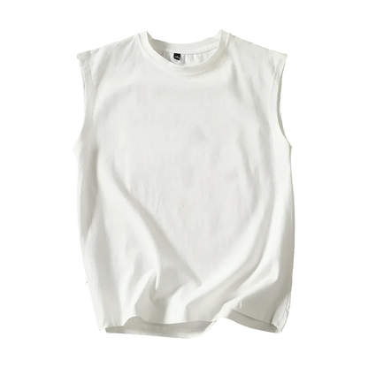 jiaabc Men's Cotton Tank Top Casual Wear Summer Mens Sleeveless T shirt Oversized White Man Clothing 5XL Big Size Sports Vest