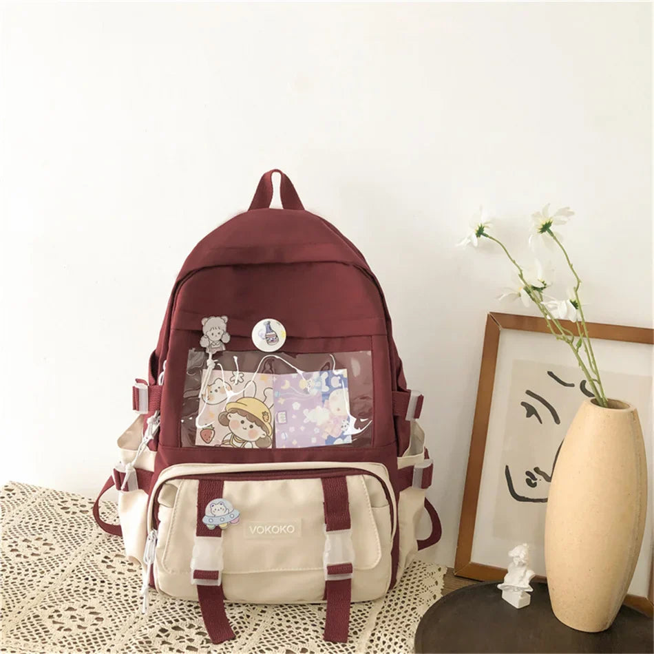 Schoolbag Waterproof Women Backpack Teenager Girl Kawaii BookBag Laptop Rucksack Cute Student School Bag Mochila Female Bagpack