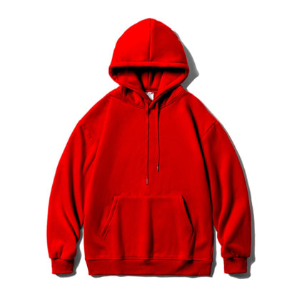 jiaabc Men Oversized Hoodies Solid Color Man Casaual Hooded Pullovers Winter Warm Fleece Sweatshirts Top Man Clothing