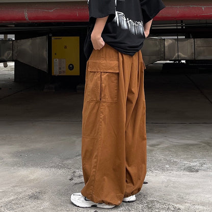 jiaabc Vintage Baggy Cargo Pants Men Cotton Wide Leg Trousers Male Oversize Retro Loose Casual Japanese Streetwear Hip Hop