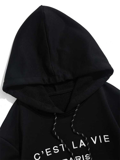 jiaabc Hooded Hoodie for Men Letter Embroidery Sweatshirts Solid Basic Pullover Streetwear Hoodies Fall Winter Unisex Sweats NEW