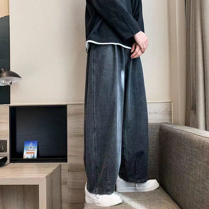 Streetwear  multi-pocket jeans cargo pantsLoose Plus Size Wide Leg Pants Japanese Harajuku Casual Denim Pants Men Clothing