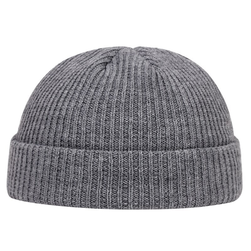 jiaabc Autumn Winter Melon Cap Men women Knitted Hat Beanie Skullcap Sailor Caps Cuff Short Brimless Retro Navy Style Hats casquette