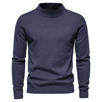 New Winter Turtleneck Thick Mens Sweaters Casual Turtle Neck Solid Color Quality Warm Slim Turtleneck Sweaters Pullover Men