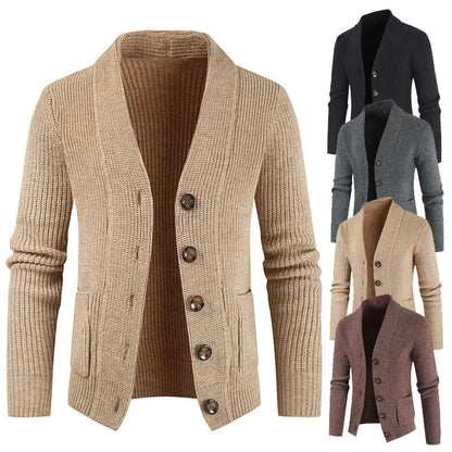 jiaabc New Winter Men's Knitted Cardigan Coat Korean Fashion Street Dress Button Japanese Sweater Single breasted Men's Wear