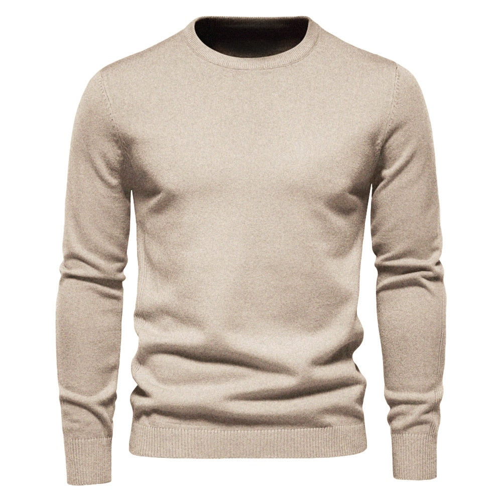 jiaabc New Winter Thickness Pullover Men O-neck Solid Color Long Sleeve Warm Slim Sweaters Men Men's Sweater Pull Male Clothing