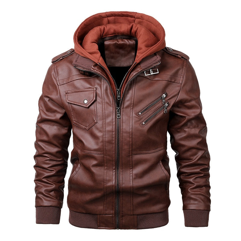 New Men's Leather Jackets Autumn Casual Motorcycle PU Jacket Biker Leather Coats Brand Clothing EU Size SA722