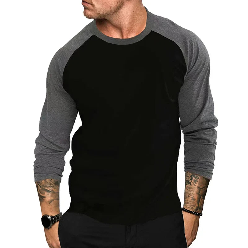 jiaabc Casual Fashion Streetwear Long Sleeve T-shirt Men Woman Fitness Raglan Sleeves Tee Shirt Male Tops Spring Autumn Clothing