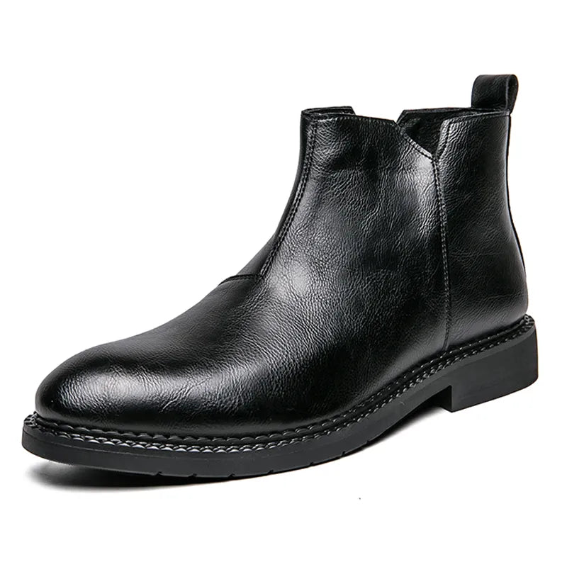 jiaabc Casual Chelsea Boots Men Ankel Boots Fashion Retro Business Dress Boots Antumn Bota Masculina