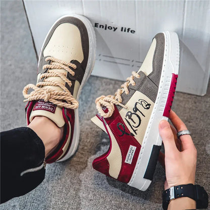 jiaabc 2024 Fashion Designer Shoes Men Casual Platform Sneakes Lace Up Trainers Student Sneakes Mens Vulcanized Shoes Zapatillas Hombre