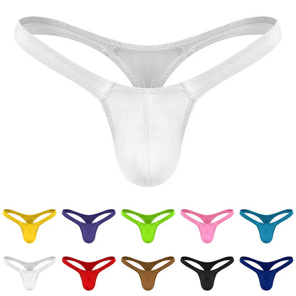 Sexy Solid Color Thongs Low-Rise Simple T-Back Thong Bluge Pouch Briefs G-String Bikini Underwear Pump Man Thong For Men