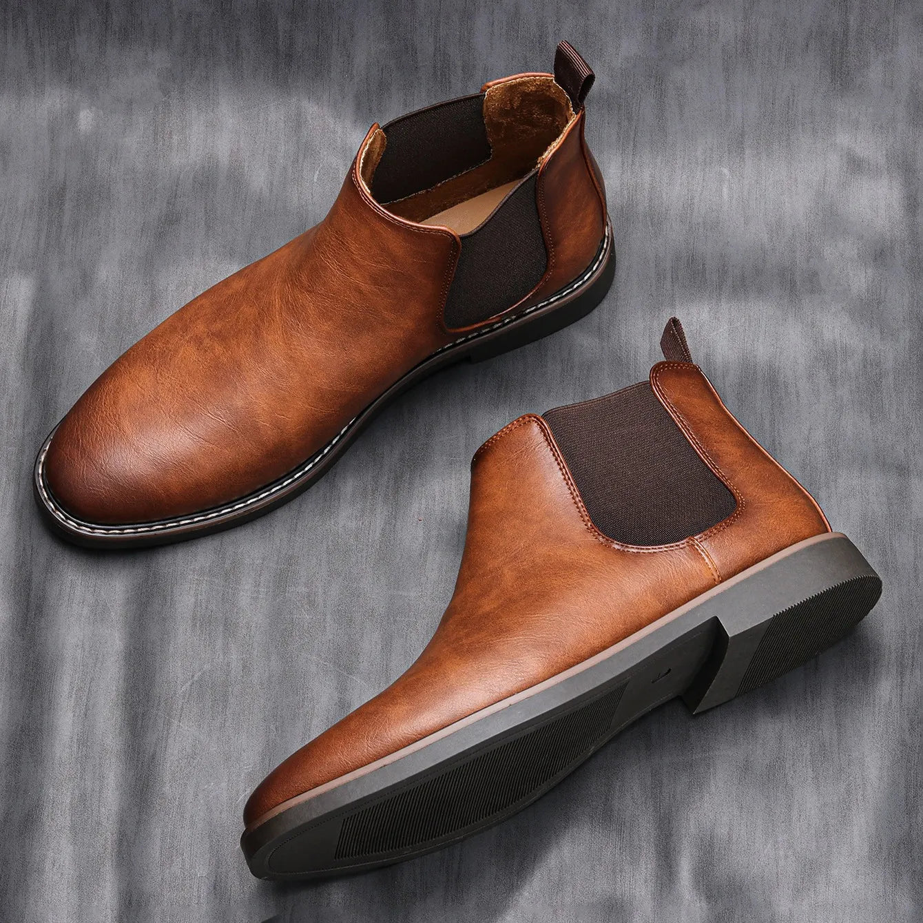 jiaabc 40~46 Men Chelsea Boots Brand Retro Comfortable Fashion Men Boots