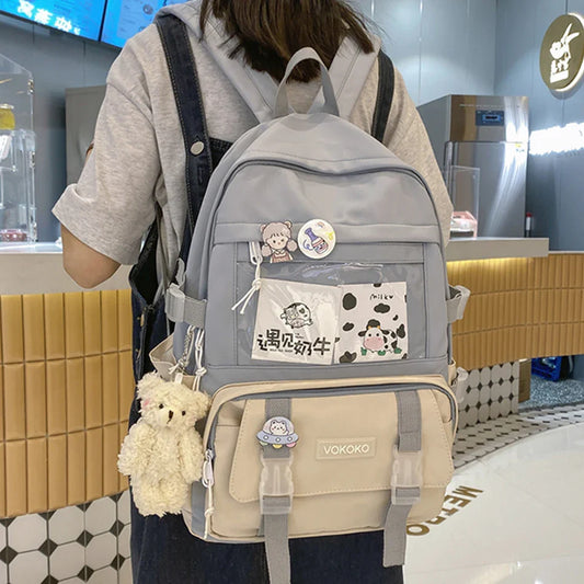 Schoolbag Waterproof Women Backpack Teenager Girl Kawaii BookBag Laptop Rucksack Cute Student School Bag Mochila Female Bagpack