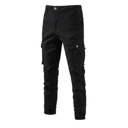 jiaabc 100% Cotton Men's Cargo Trousers High Quality Casual Pants for Men New Spring Zipper Multi-pockets Streetwear Pants Men