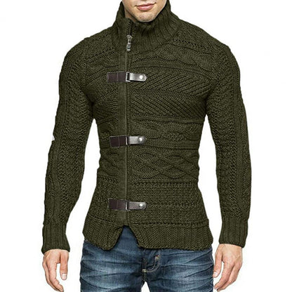 jiaabc Men's Sweaters Stretchy Stylish Acrylic Fiber Loose Sweater Coat Winter Mens Turtleneck Pullover Sweater