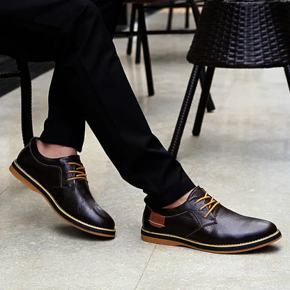 jiaabc New Spring Autumn Fashion Men Shoes Men Leather Oxfords Shoes Casual Lace-up Formal Business Wedding Dress Shoes Big Size 38-48