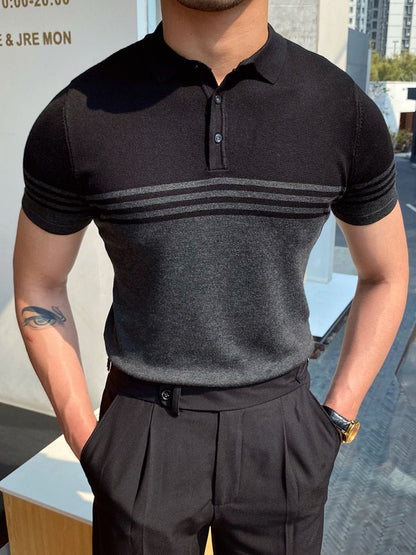 jiaabc Summer Men Fashion Polo Shirts Short Sleeve Turn-down Collar Patchwork Casual Polos Mens Clothing Male Tops Pullover Streetwear