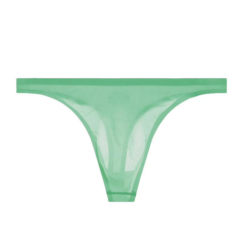 Seamless Transparent Panties Ice Silk Ultra-thin Sexy Penis Pouch Men Underwear G-Strings & Thongs Male Bikini T-Back Underpants