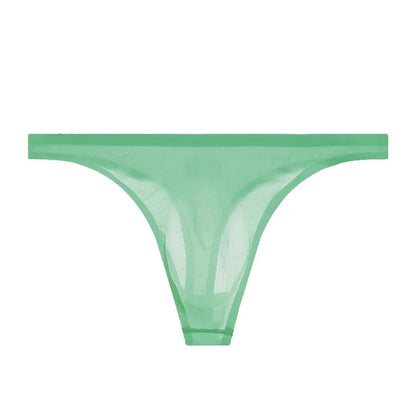 Seamless Transparent Panties Ice Silk Ultra-thin Sexy Penis Pouch Men Underwear G-Strings & Thongs Male Bikini T-Back Underpants