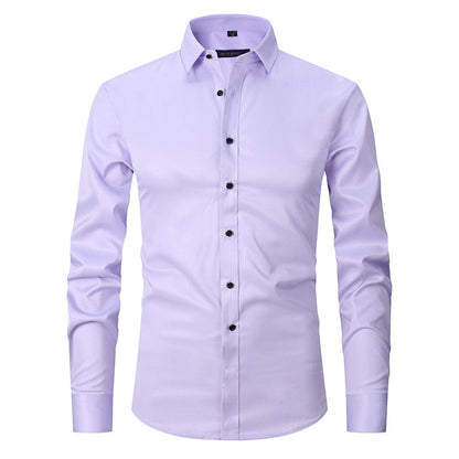 jiaabc Spring Men's Social Shirt Slim Business Dress Shirts Male Long Sleeve Casual Formal Elegant Shirt Blouses Tops Man Brand Clothes