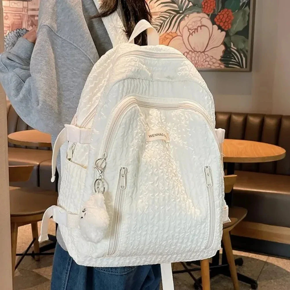 2024 New Backpack Women's Korean Simple Large Capacity Student backpack Wholesale Leisure Lightweight Backpack  school bags