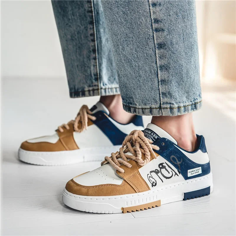 jiaabc 2024 Fashion Designer Shoes Men Casual Platform Sneakes Lace Up Trainers Student Sneakes Mens Vulcanized Shoes Zapatillas Hombre